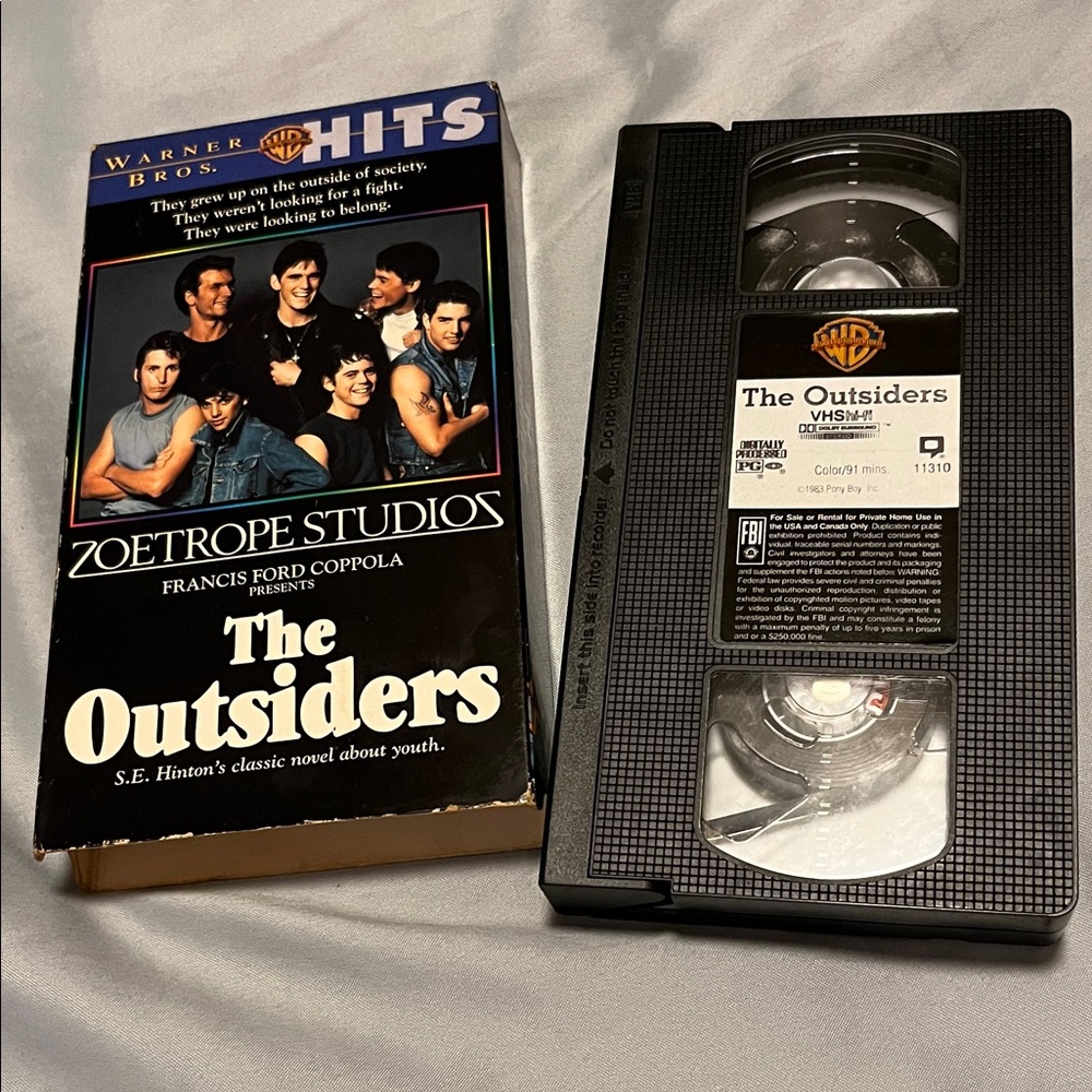 Warner Bros. The Outsiders VHS with Black and Blue Cover